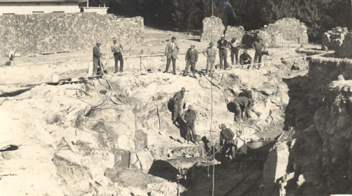 Excavating the basement laboratory for the Commonwealth Solar Observatory, 1926