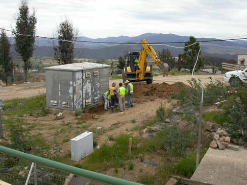 Trench digging for expanding the substation - Nov 4, 2004