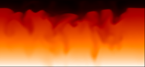 Side-view of the temperatures in a simulation of the sub-giant Eta Bootes