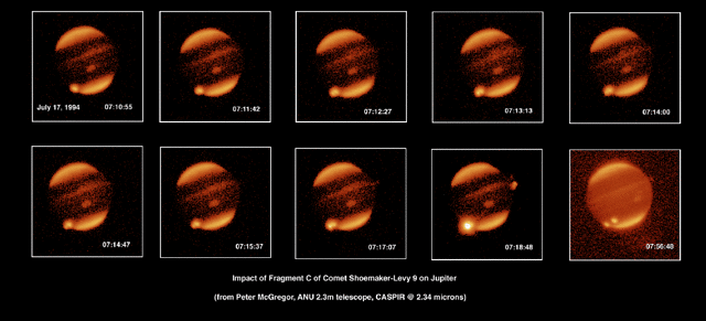 2.34 micron images imact sequence for fragment C