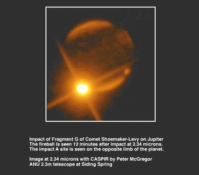 2.34 micron image of fragment G impact