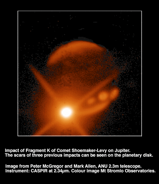 2.34 micron image of fragment K impact