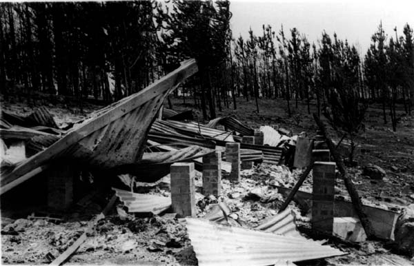 Damage from the 1952 fire