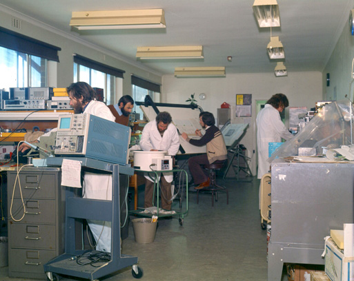 Electronics workshop, 1977