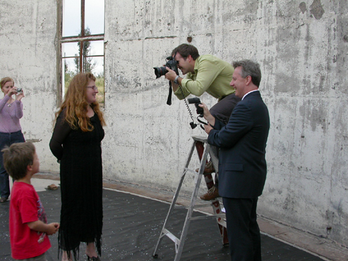 Ms Ruth Watson being photographed
