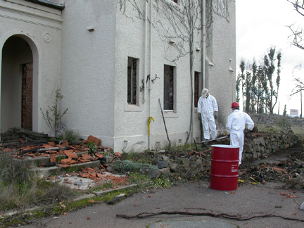 The Director's residence was cleared of rubble outside and in. Sep 7, 2004