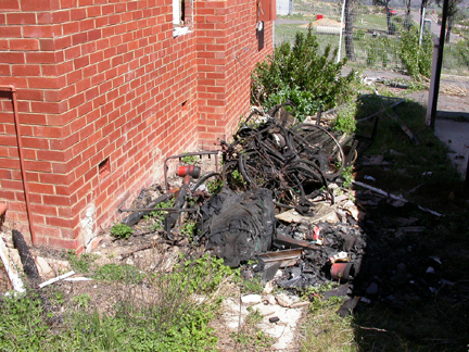Behind house 16/17, the Bachelors Quarters, built 1950, demolished October 2004.