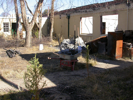 Piles of scrap metal and barrow-loads aof ash begin to grow in the courtyard.