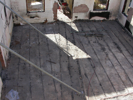 Tea room floor. Note the unusual construction.