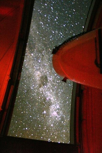 Looking past the ANU 24-inch telescope to the constellations of the Southern Cross (Crux) and Carina setting in the south-west