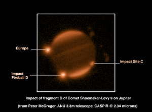 2.34 micron image of fragment D impact