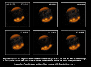 2.34 micron images of impact sequence for fragment N