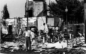 Damage from the 1952 fire