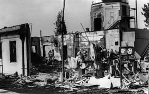 Damage from the 1952 fire