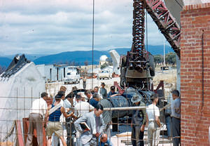 Preparing to erect the Polar Axis, early 1953