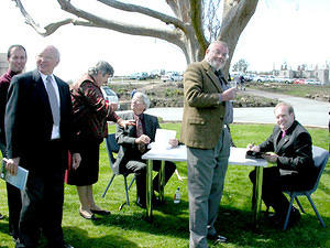 Don and Tom busy signing books