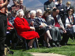 Miss Joan Duffield and Prof. Ben Gascoigne among the attendees