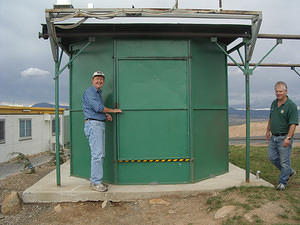 Acting Director John Norris opens the TARDIS