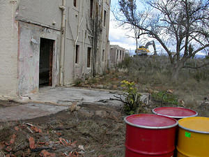 Toxic materials were sealed in drums before disposal.