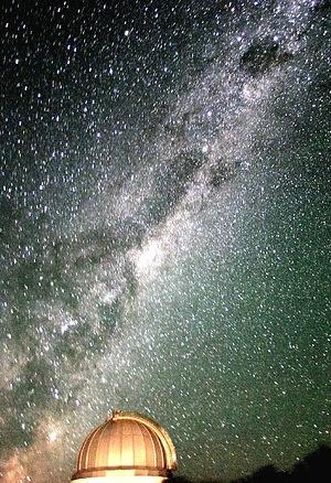 Emu and Egg!  The Milky Way from the Southern Cross to Scorpius seen above the ANU 24-inch telescope dome.