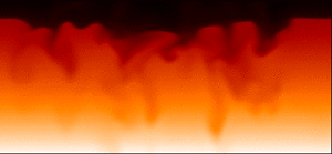 Side-view of the temperatures in a simulation of the sub-giant Eta Bootes