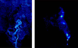 Comparison of a synthetic radio image and quasar 3C 48