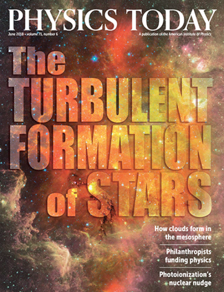 Physics Today, cover, June 2018.